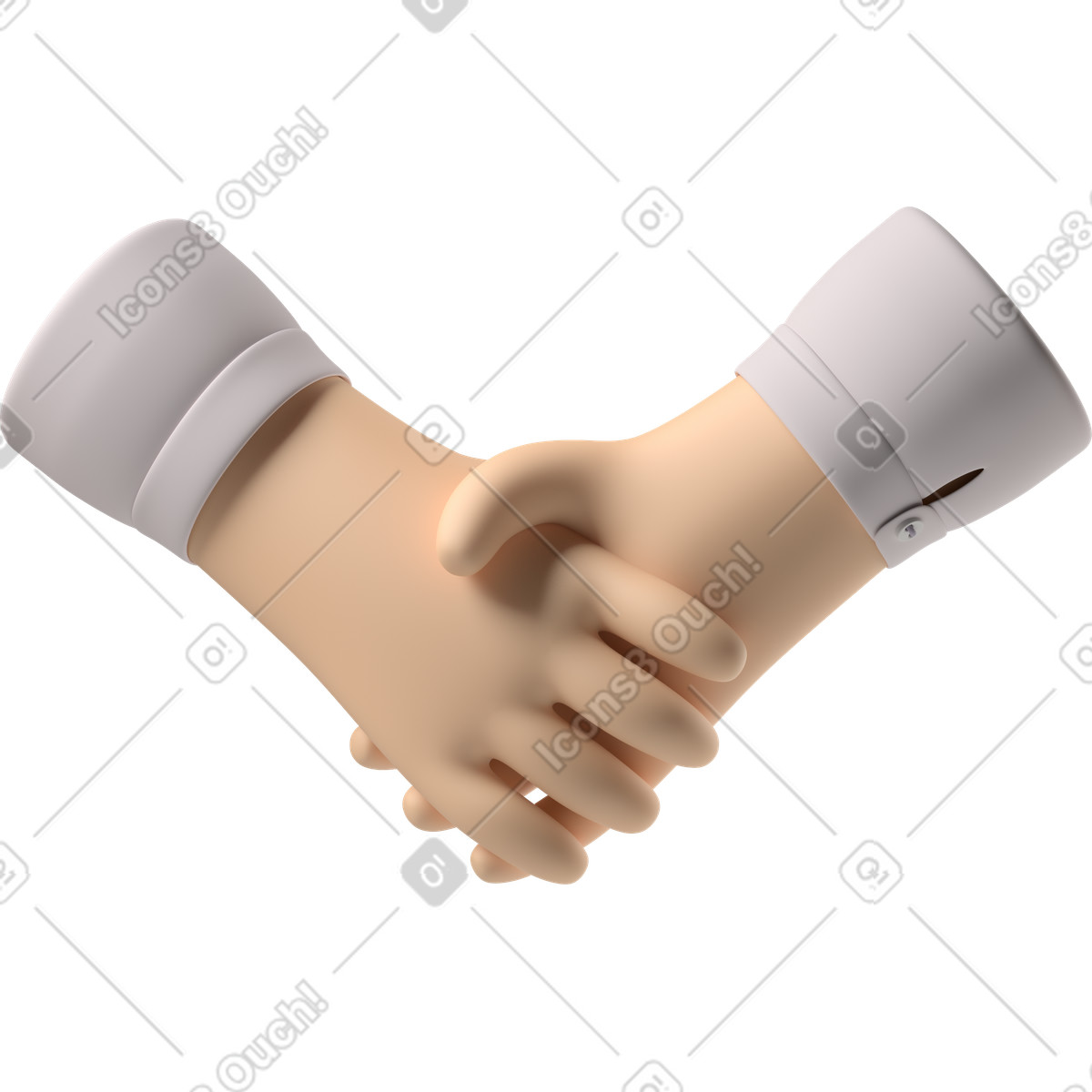 Stretta di mano delle mani pelle pallida illustrazione in stile 3D Hands Fun&Wild scarica in PNG, SVG