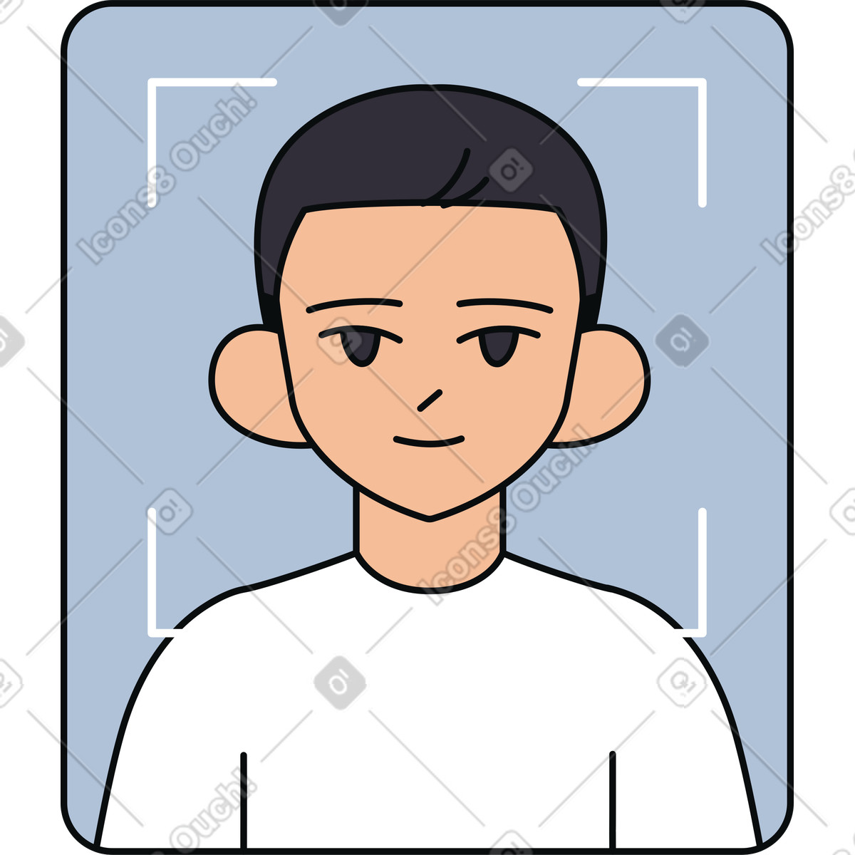 Face recognizing of a man illustration in Teko style download in PNG, SVG