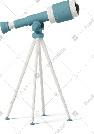 教育 Casual life スタイルの 3D telescope のイラストをPNG、SVG形式でダウンロード