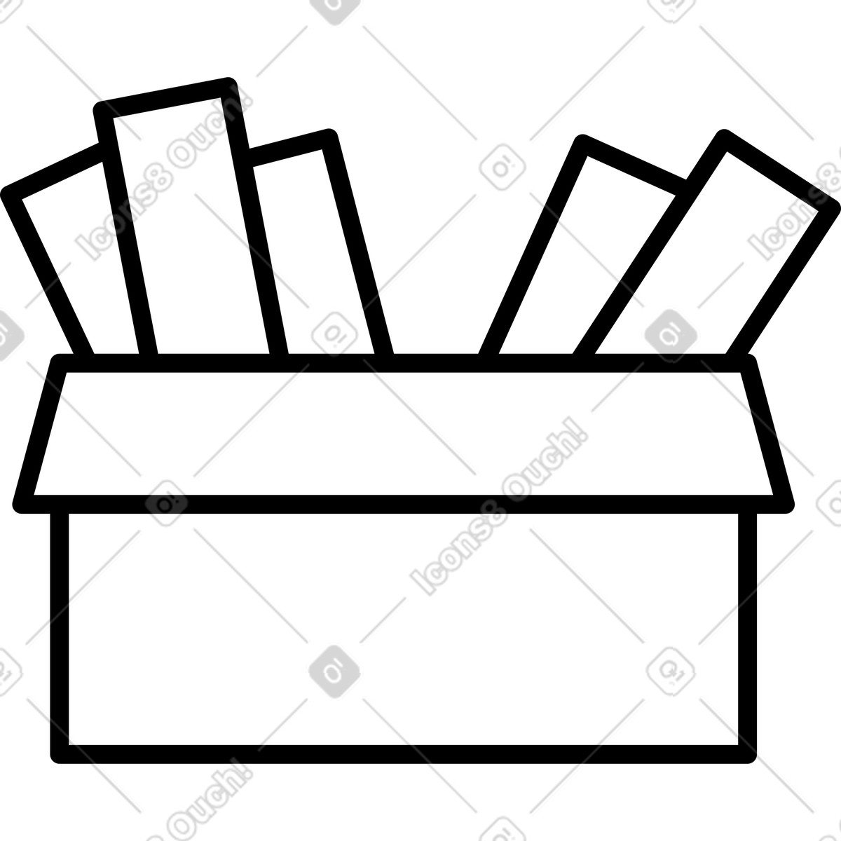 Illustration White box of cards dans le style Transistor à télécharger aux formats PNG, SVG