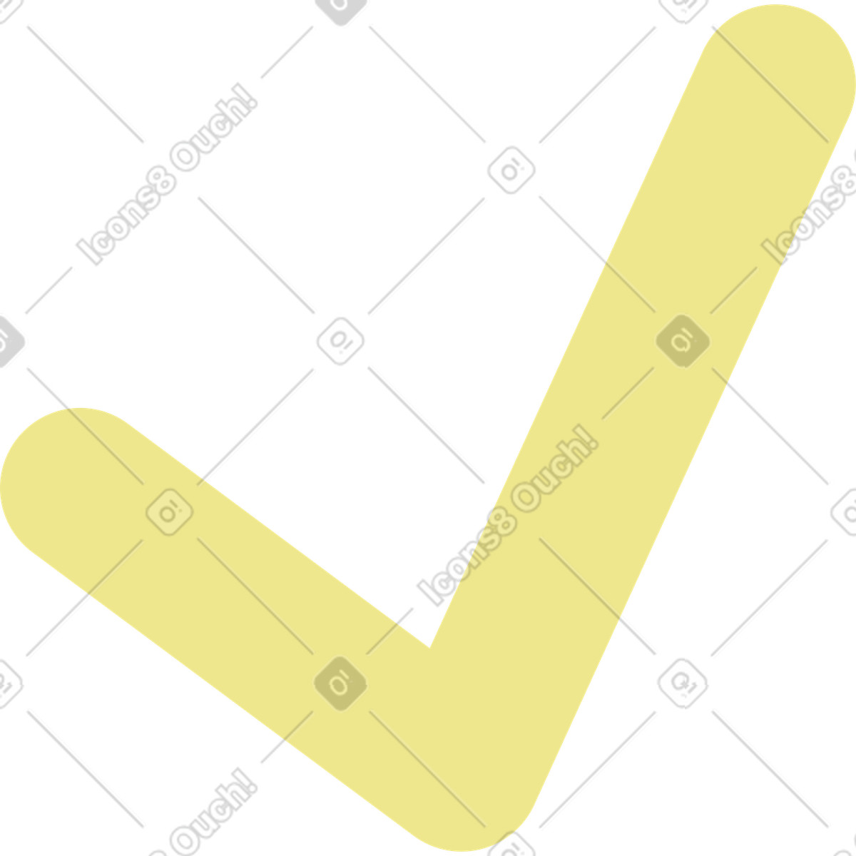 Segno di spunta illustrazione in stile Mochi scarica in PNG, SVG