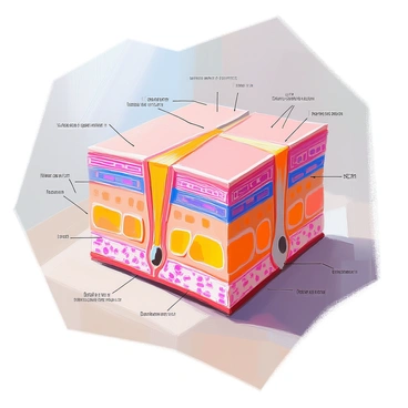 An educational diagram with annotations explaining the roles of a stratified squamous epithelium