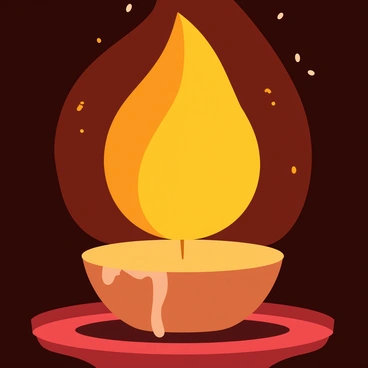 A close-up of a "flickering candle flame" with a bright orange glow. The candle is set in a simple holders, surrounded by "soft shadows" that dance across the "dark walls" of the room. The light from the flame creates a warm ambiance, illuminating small particles of dust in the air. The wick of the candle is slightly burnt, adding to the realism of the scene.
