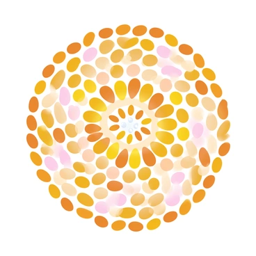 A vibrant mosaic composed of mustard seeds arranged in intricate patterns. The seeds display a range of colors from bright yellow to deep golden hues, creating a visually appealing gradient effect. Each section of the mosaic features different shades, showcasing the natural texture and unique shapes of the seeds. The overall arrangement forms a cohesive design that draws the eye, emphasizing the craftsmanship involved in the creation of the artwork.