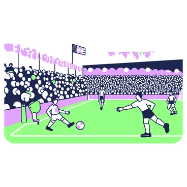 A historic football match is taking place at Old Trafford, with players in traditional white and black jerseys on the field. The stadium is filled with spectators, many waving flags and wearing scarves. The grass on the pitch is meticulously maintained, and the goalposts are visible at either end. In the foreground, a player is kicking the ball towards the goal, while a goalkeeper prepares to defend. In the background, the iconic stands of Old Trafford loom, with banners hanging and a scoreboard displaying the match details.