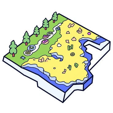 A video game map featuring various levels with distinct themes like forest and desert