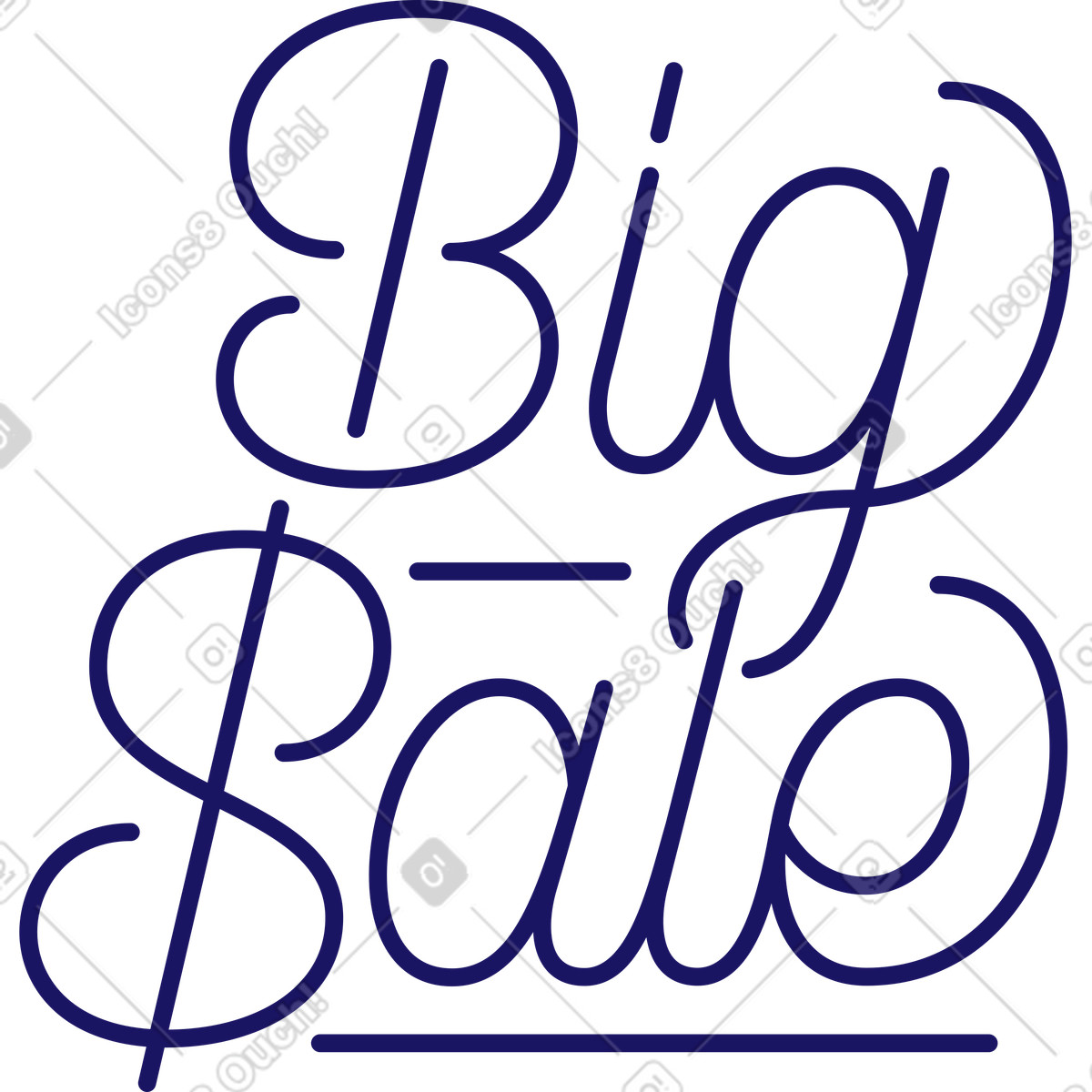 Illustration Lettrage grande vente dans le style Matey à télécharger aux formats PNG, SVG