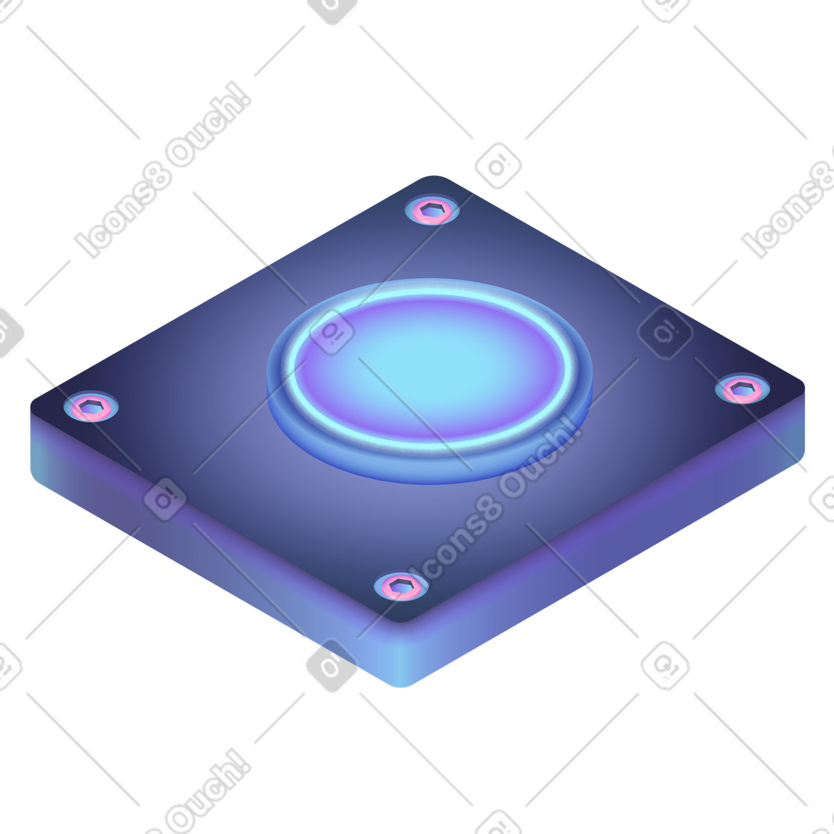 Ilustración Plataforma con centro luminoso en estilo Isotech a descargar en PNG y SVG