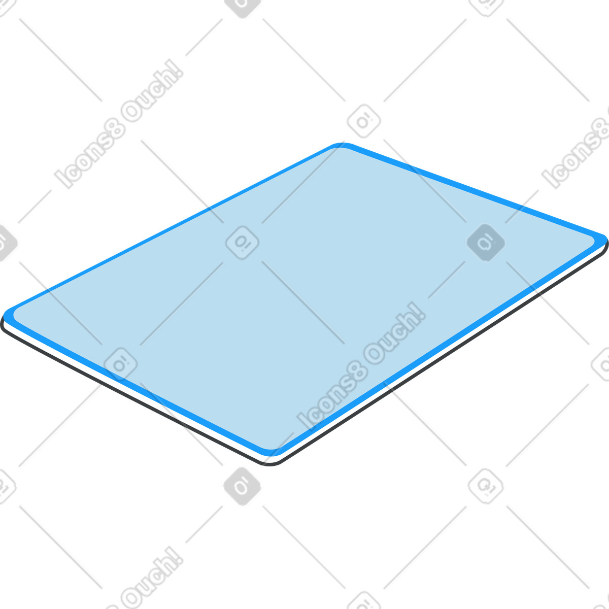 Ilustración Ipad azul en estilo Kiddo a descargar en PNG y SVG