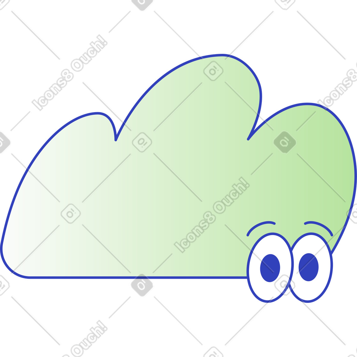 Cloud illustration in Eyeful style download in PNG, SVG