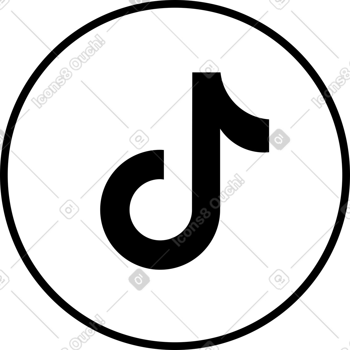 Icona logo tiktok illustrazione in stile Azure scarica in PNG, SVG