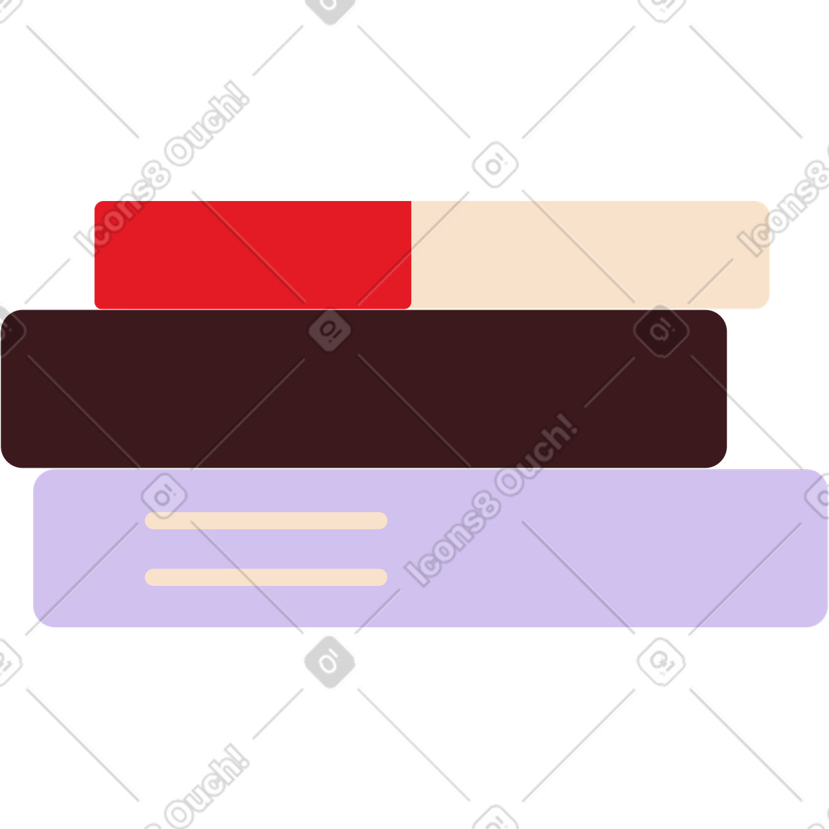 Ilustração de Stack of textbooks em no estilo Folks para baixar em PNG, SVG