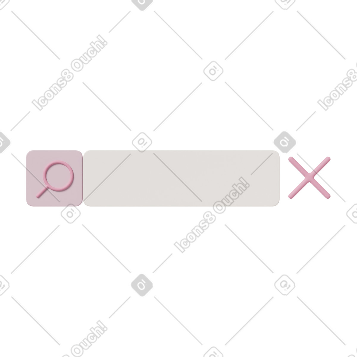 Pink search bar-Illustration im 3D Casual life-Stil als Download in PNG, SVG