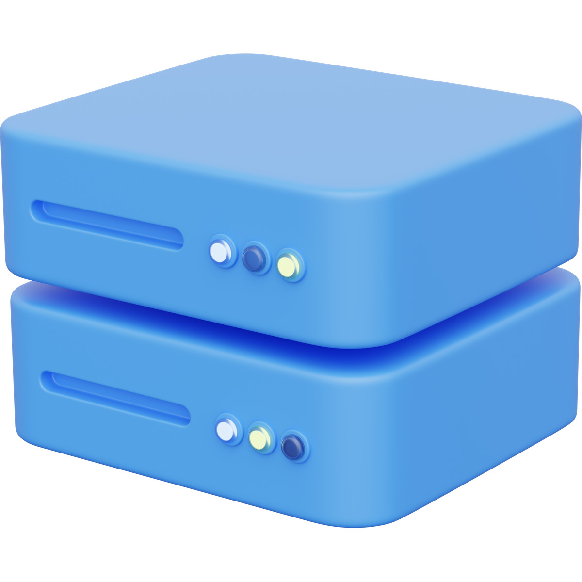Server stack representing data center hardware for network storage solutions illustration in 3D Playful style download in PNG, SVG