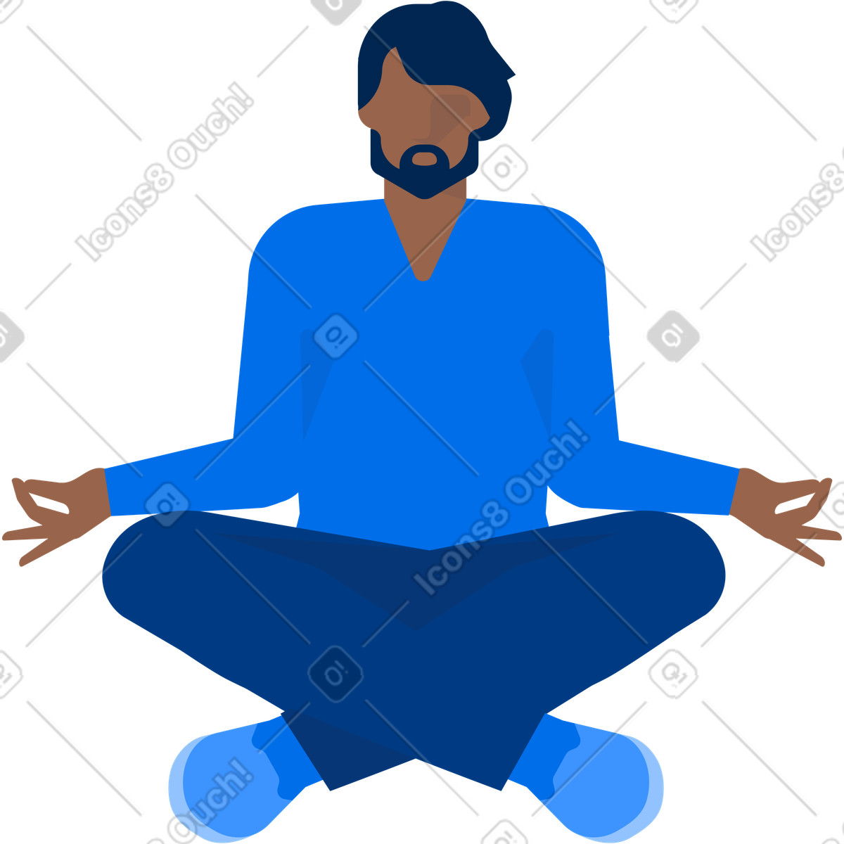 Meditierender mann-Illustration im Urban-Stil als Download in PNG, SVG