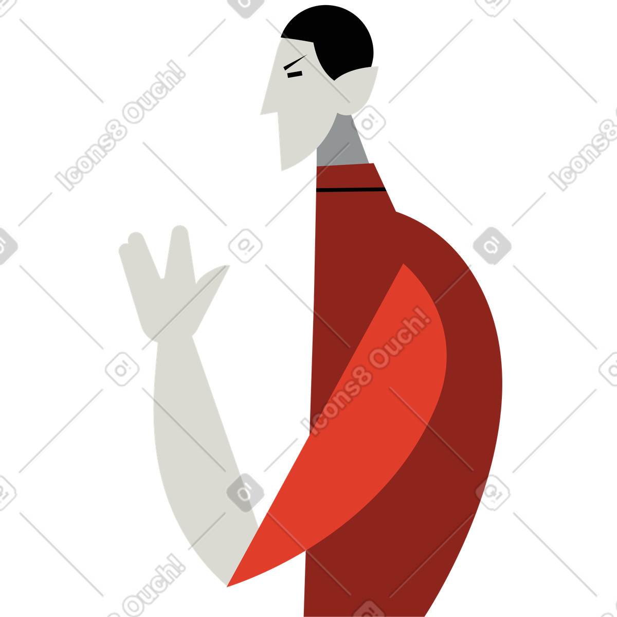 Movie character illustrazione in stile Burgundy scarica in PNG, SVG
