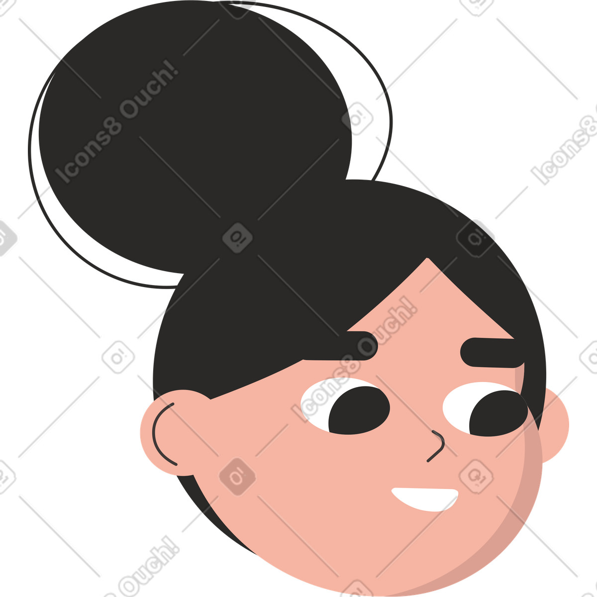La ragazza guarda in basso illustrazione stile Dizzy scarica PNG, SVG