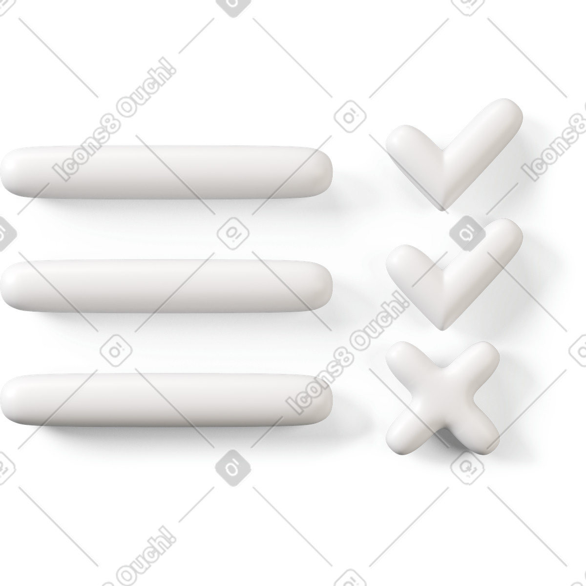 Checkliste mit zwei von drei erledigten aufgaben-Illustration im 3D Buddy-Stil als Download in PNG, SVG