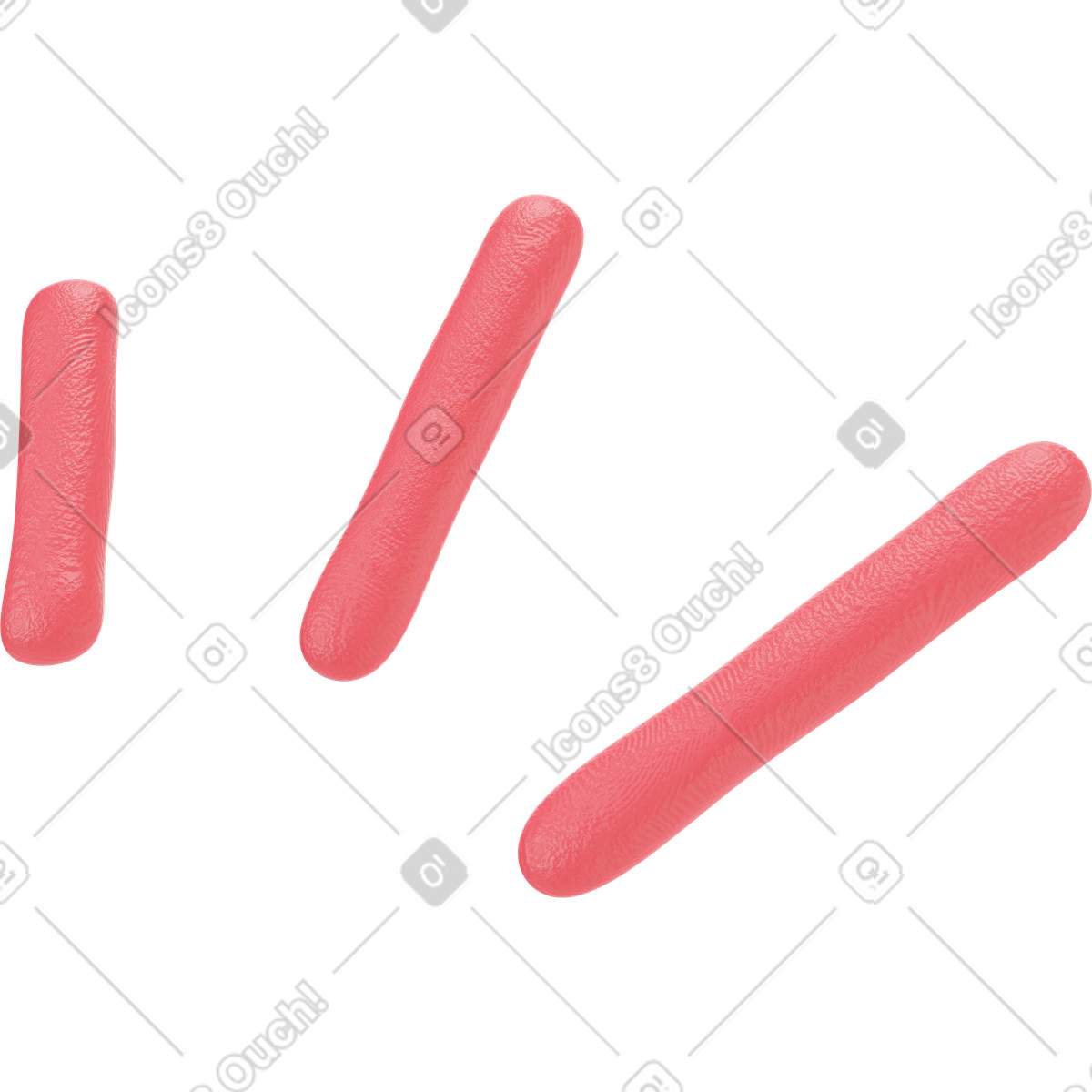 Illustration Trois minces rayons rouges dans le style 3D Stripy à télécharger aux formats PNG, SVG