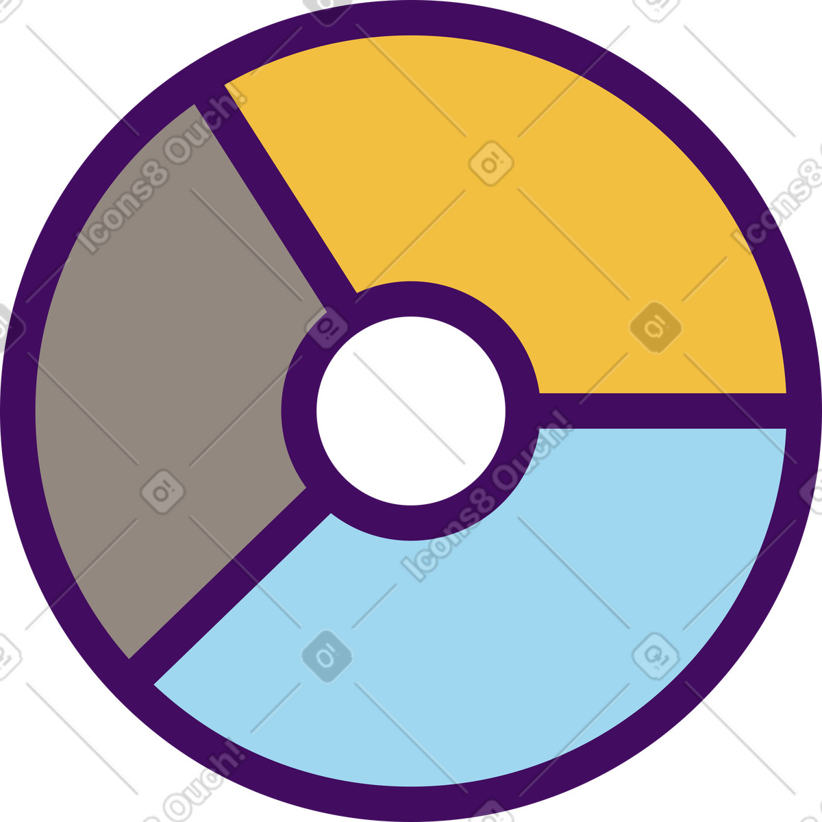Ilustração de Gráfico pizza colorido em no estilo Simplistic para baixar em PNG, SVG