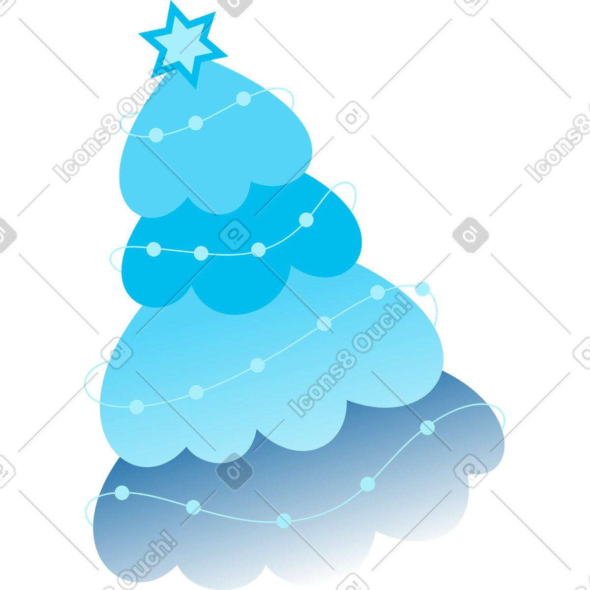 下载 Icy 风格的 圣诞树 插画，支持 PNG、SVG 格式
