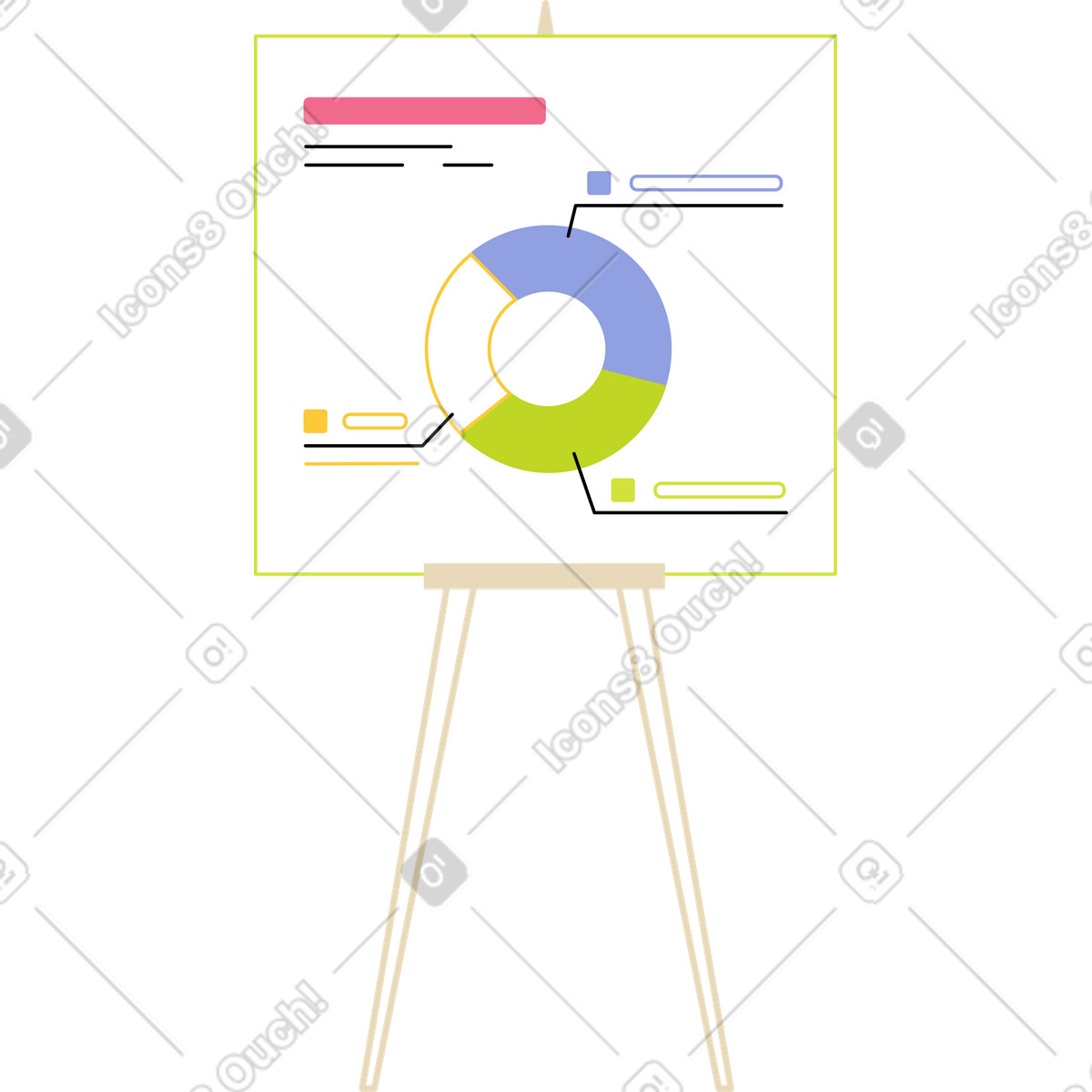 Ilustração de Cavalete com analytics em PNG e SVG