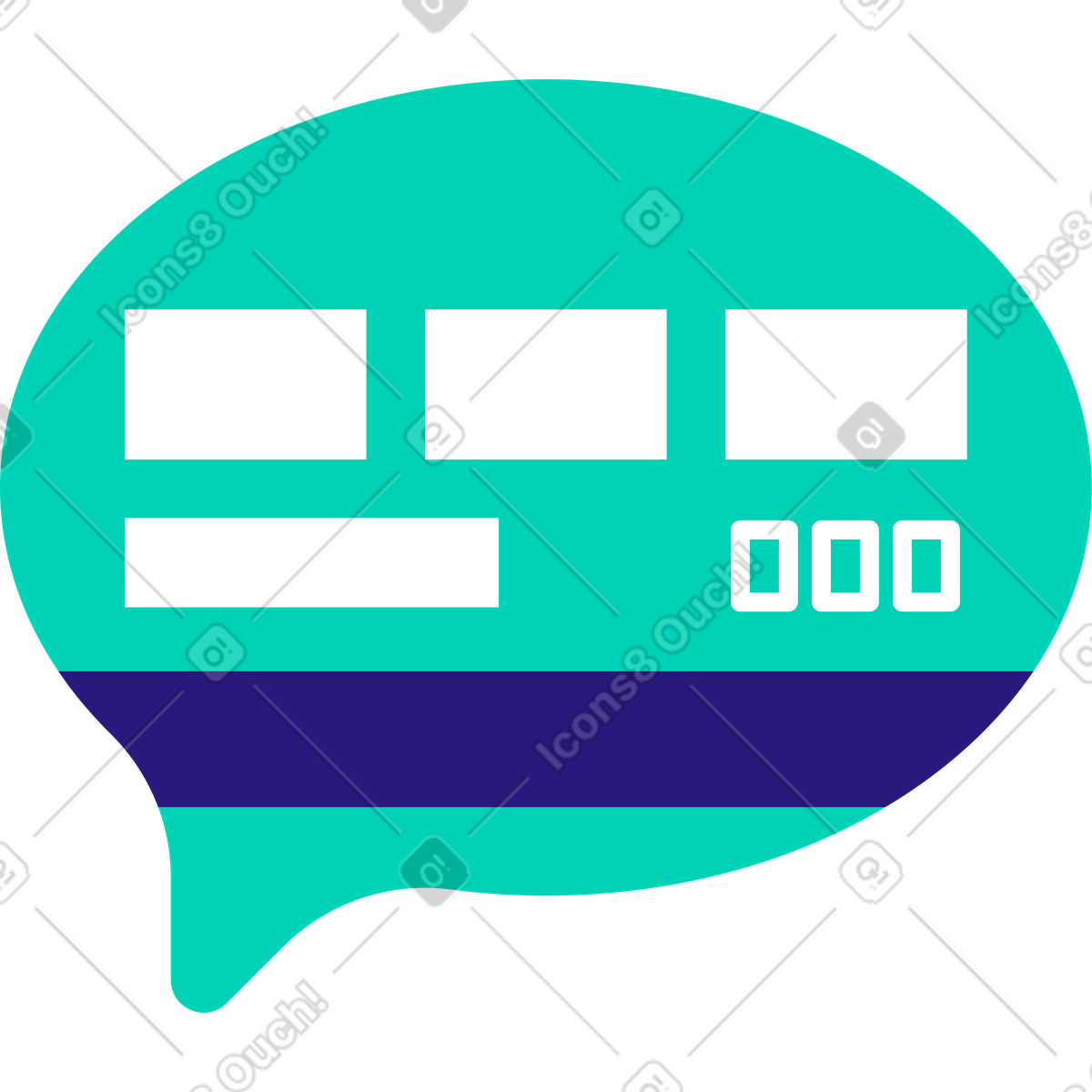 下载 Basic 风格的 带银行卡的讲话泡泡 插画，支持 PNG、SVG 格式