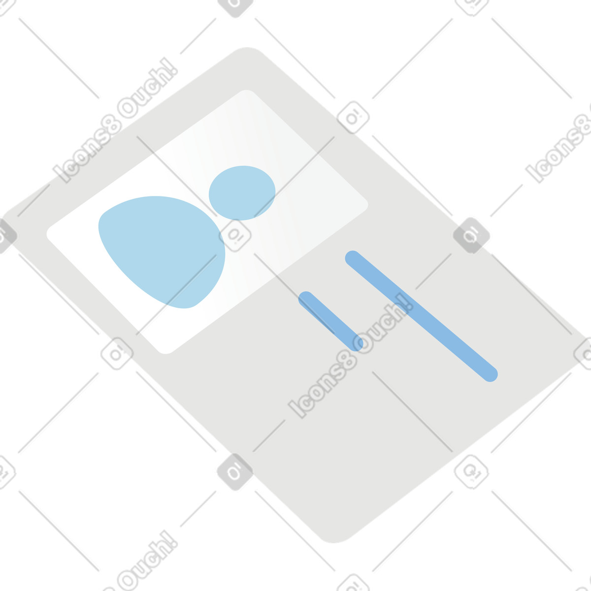 Airy スタイルの Card with user icon のイラストをPNG、SVG形式でダウンロード