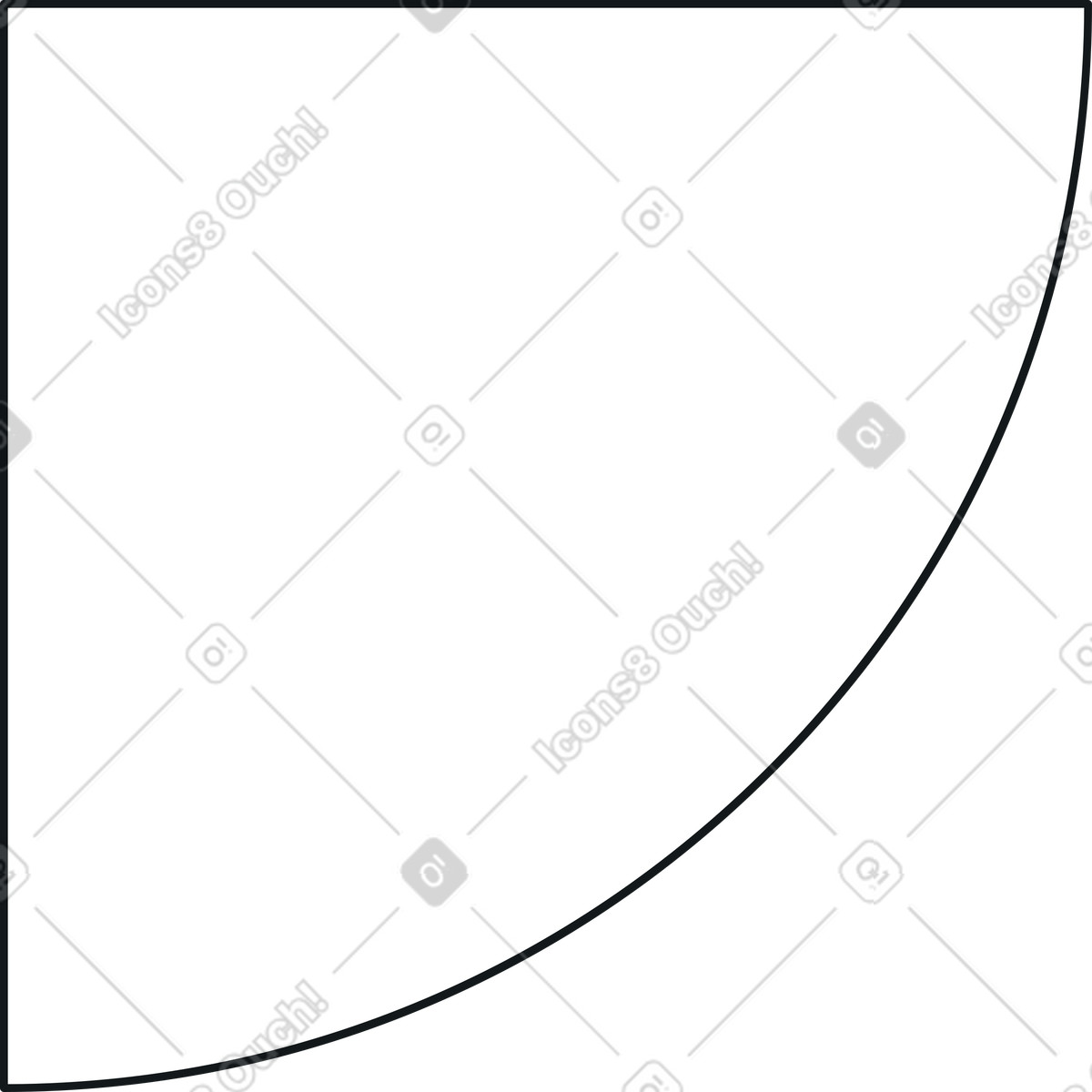 Quarter circle illustration in Midnight style download in PNG, SVG