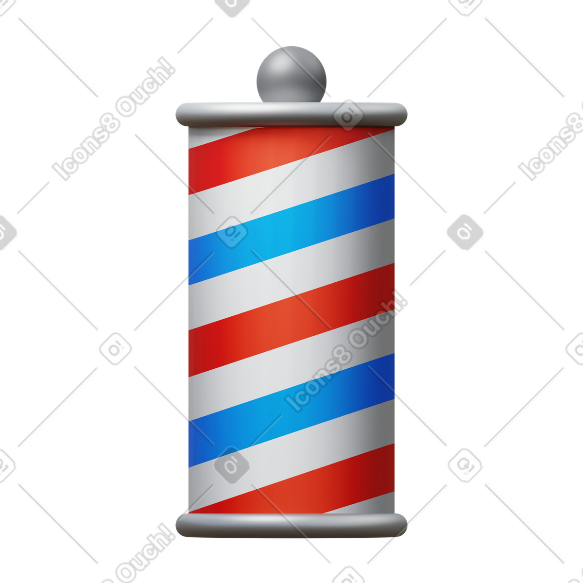 下载 3D Fluency 风格的 Barber pole 插画，支持 PNG、SVG 格式