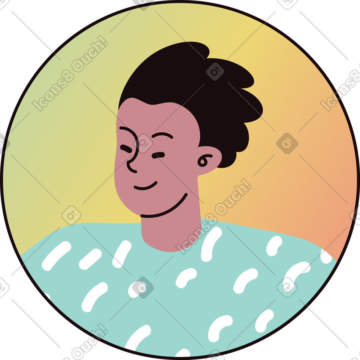 Ilustración Avatar de un hombre en estilo Delight a descargar en PNG y SVG