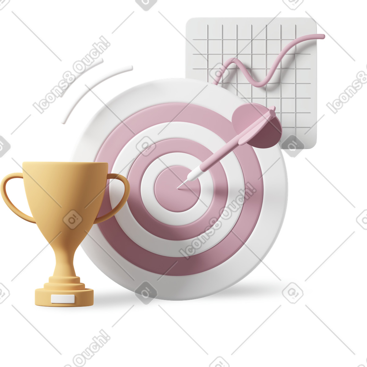 Иллюстрация Trophy and target в стиле 3D Casual life — скачать в форматах PNG, SVG