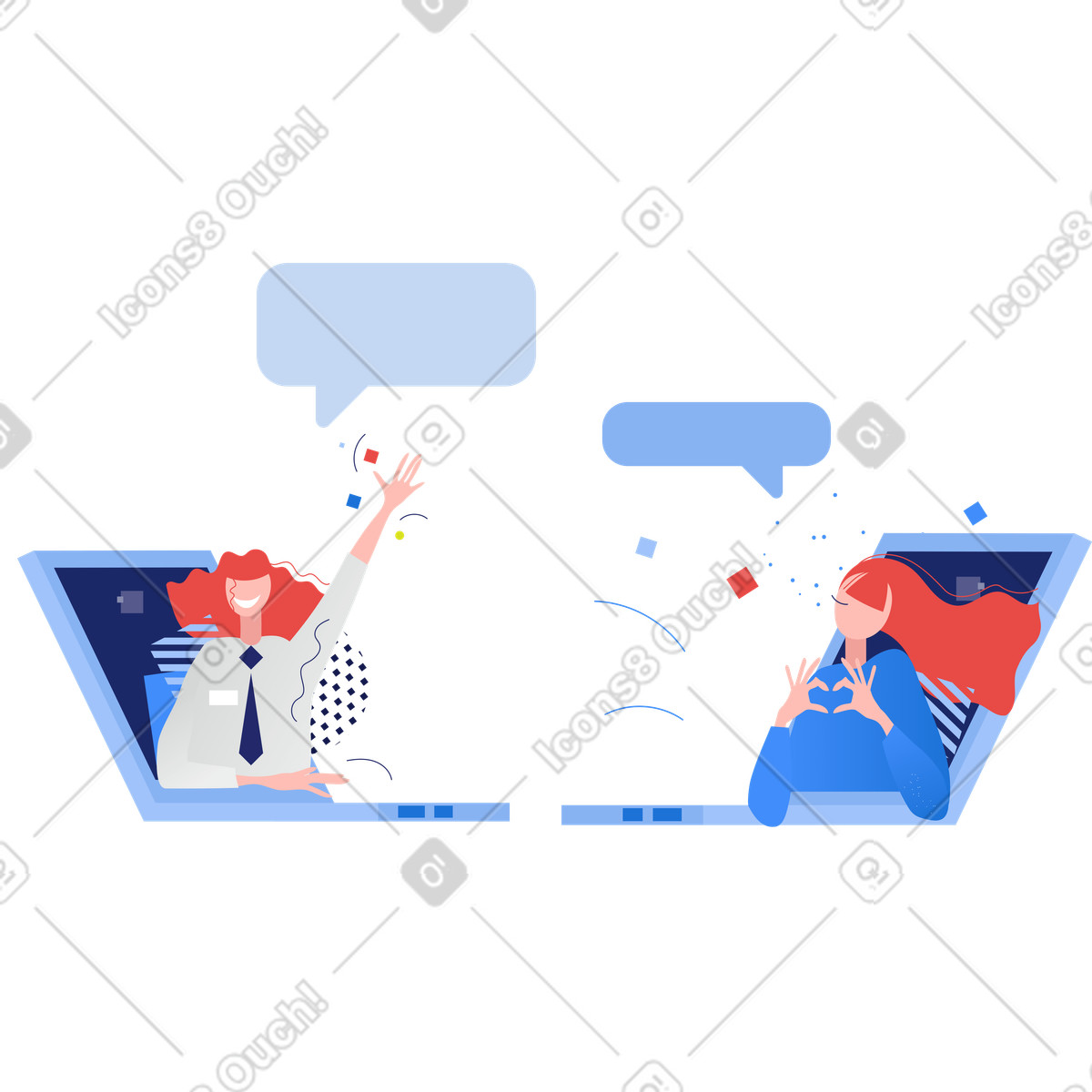 Conversazione online illustrazione in stile Clip scarica in PNG, SVG