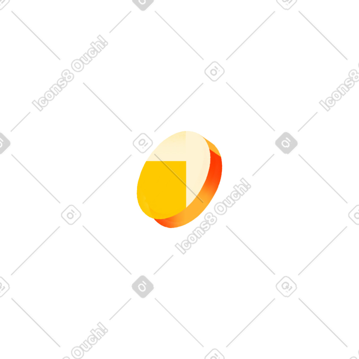 Ilustração de Money token with yellow and orange gradient em no estilo Dynamic para baixar em PNG, SVG