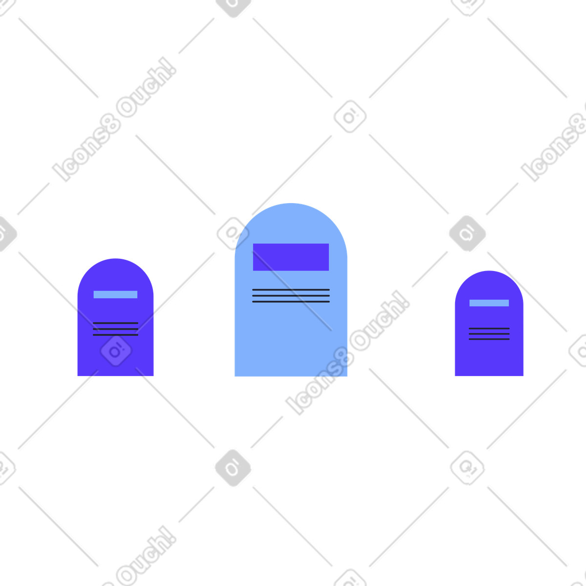 Lapidi illustrazione animata in stile Pablita scaricabile in GIF, Lottie (JSON), AE