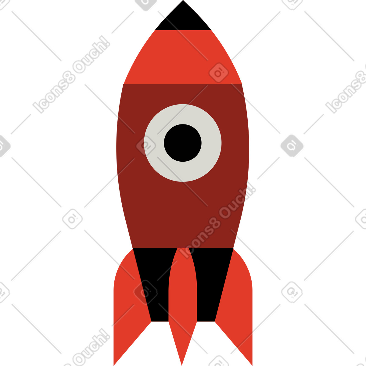 Rakete-Illustration im Burgundy-Stil als Download in PNG, SVG