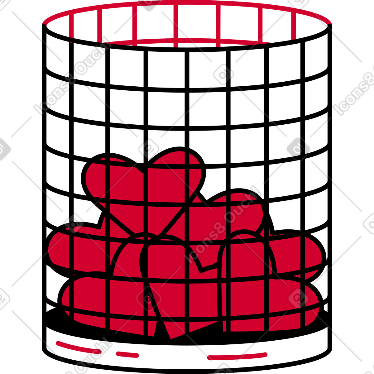 Mülleimer-Illustration im Ruby-Stil als Download in PNG, SVG