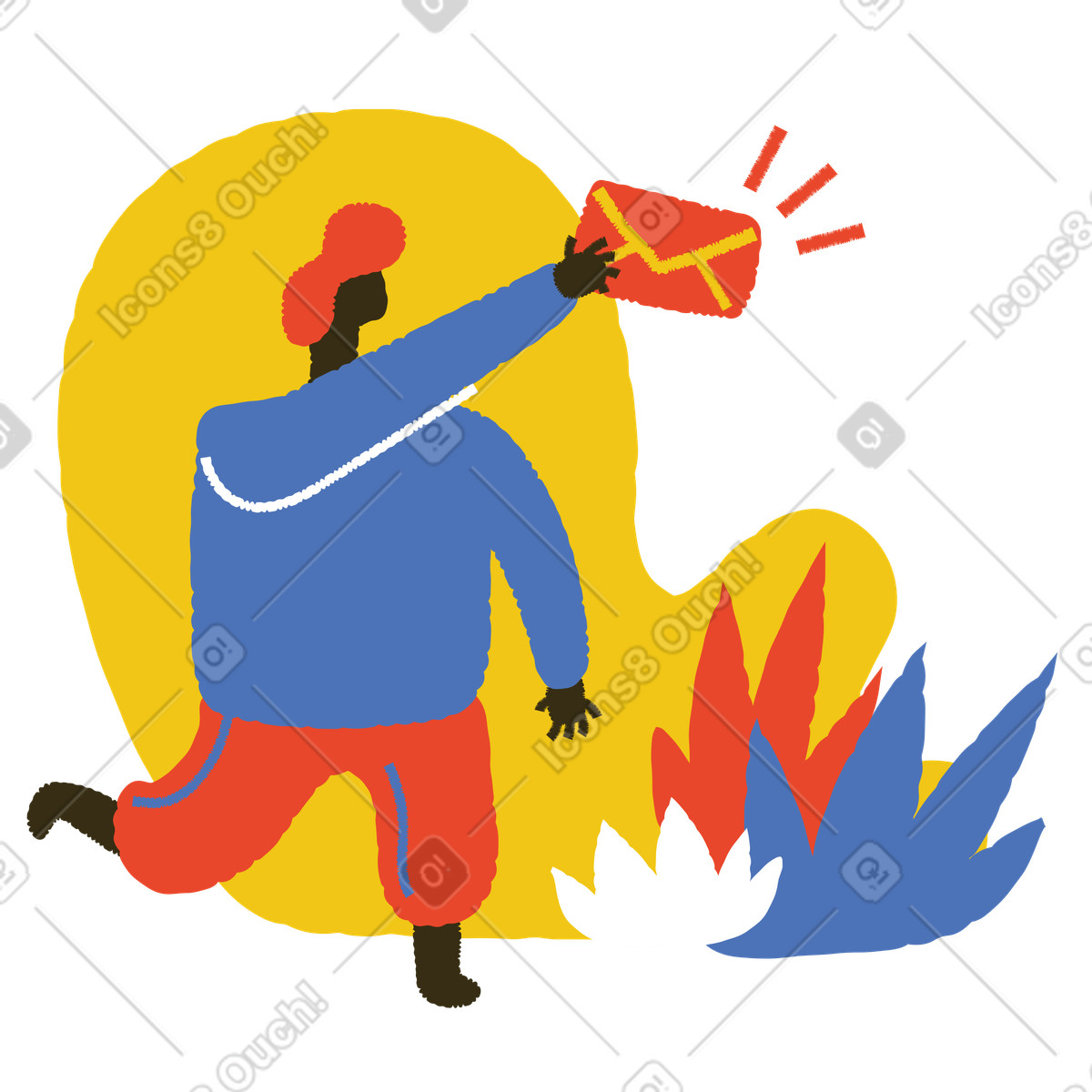 Illustration Envoyez une lettre en ligne dans le style Bermuda à télécharger aux formats PNG, SVG