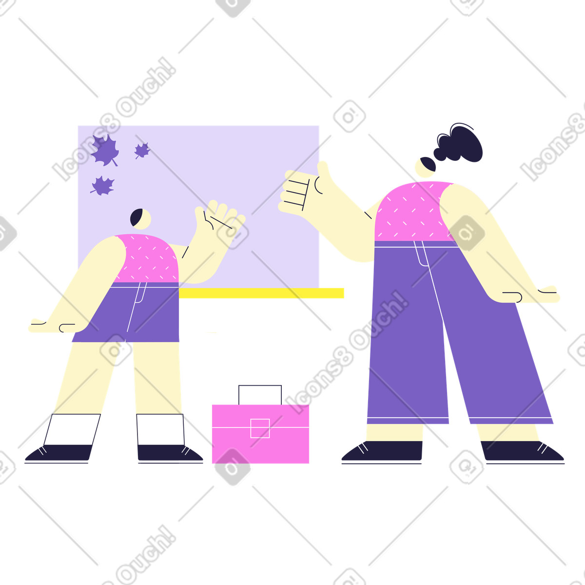 下载 Mellow 风格的 新生向老师介绍自己 插画，支持 PNG、SVG 格式