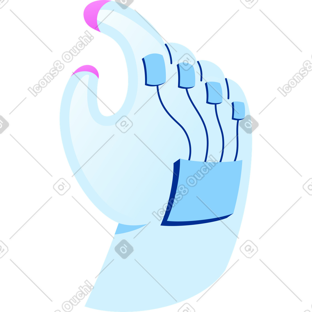 Ilustração de Mão em no estilo Glossy para baixar em PNG, SVG