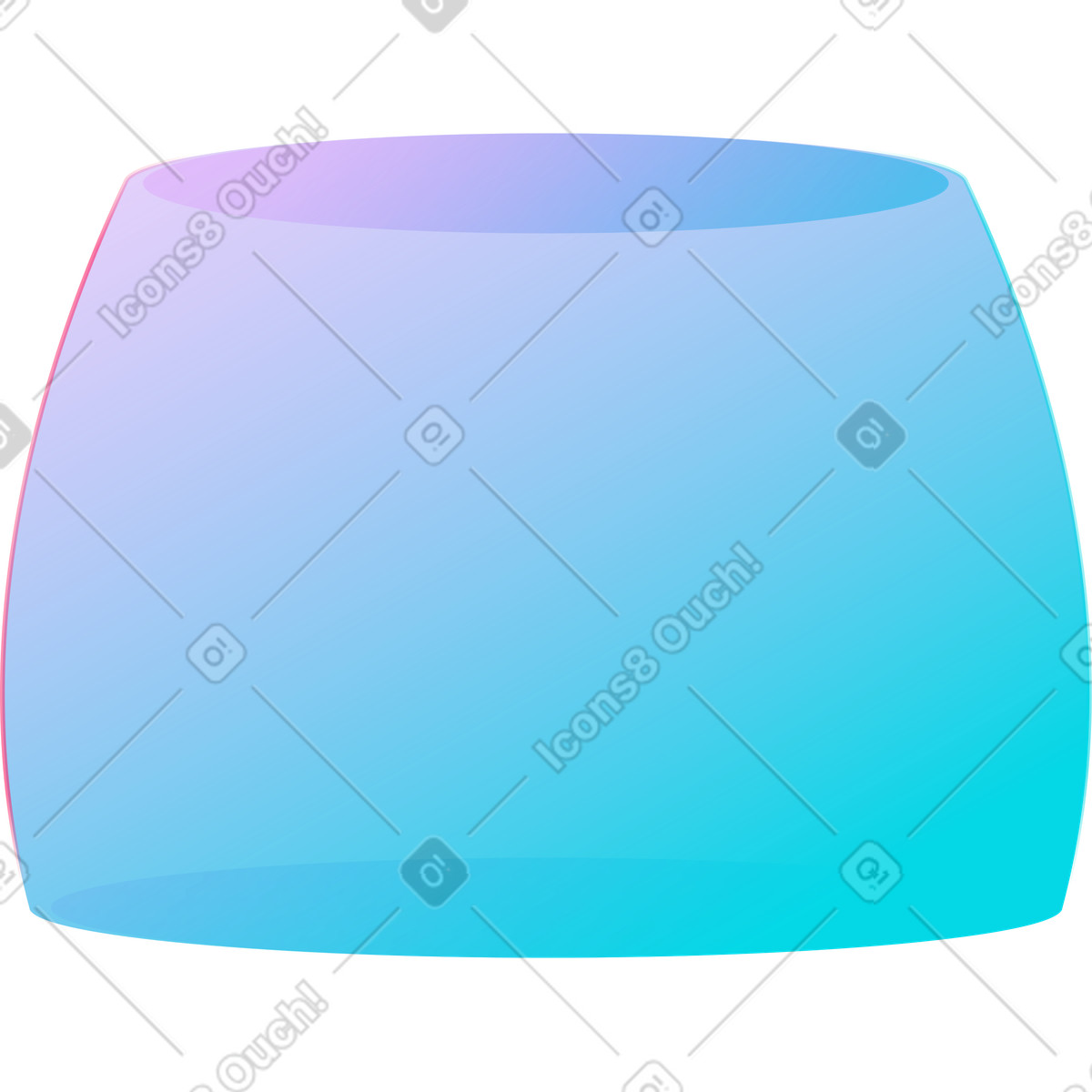 Ilustración Silla otomana rectangular en estilo Neon a descargar en PNG y SVG