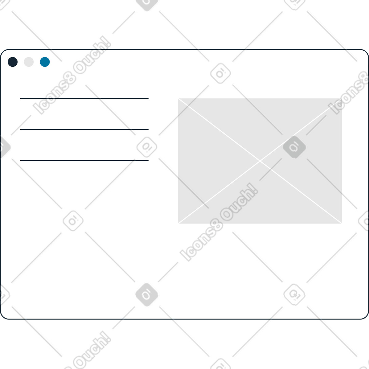 Browser window illustration in Indigo style download in PNG, SVG