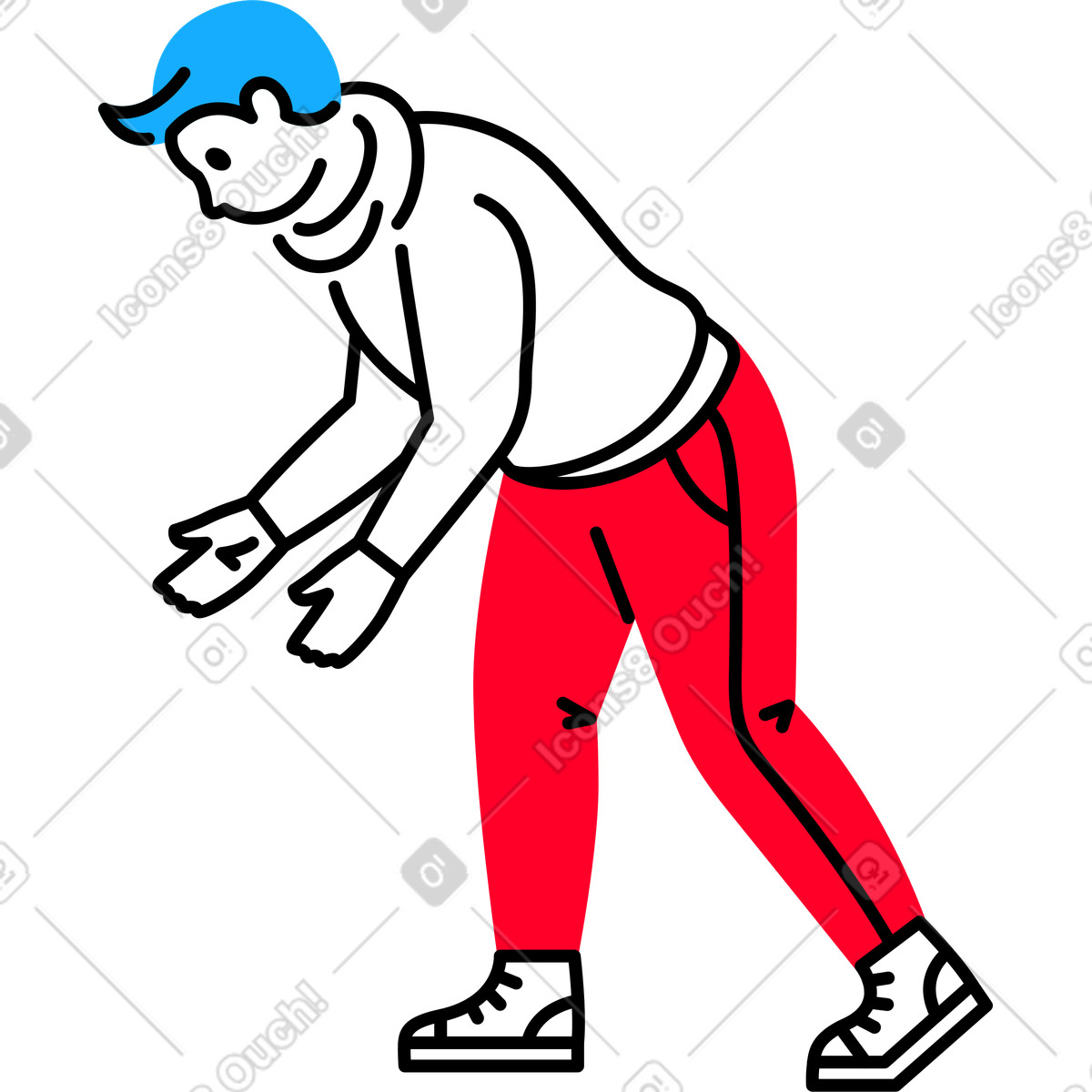 Ilustração de The leaning man em no estilo Transistor para baixar em PNG, SVG