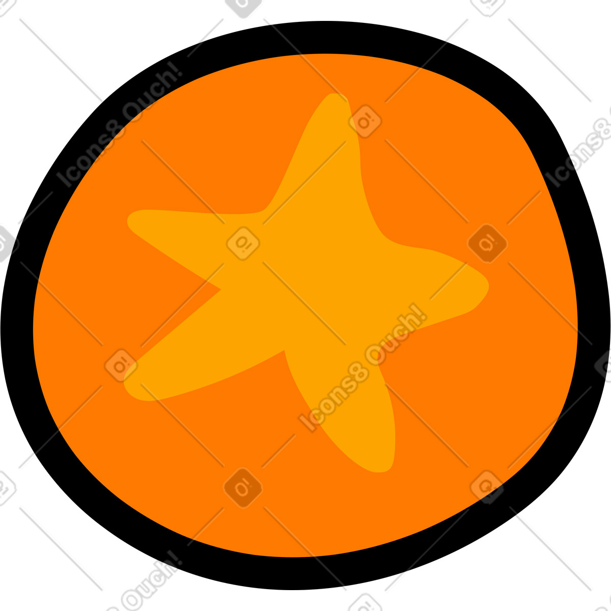 Stern im kreis-Illustration Purr-Stil als Download in PNG, SVG
