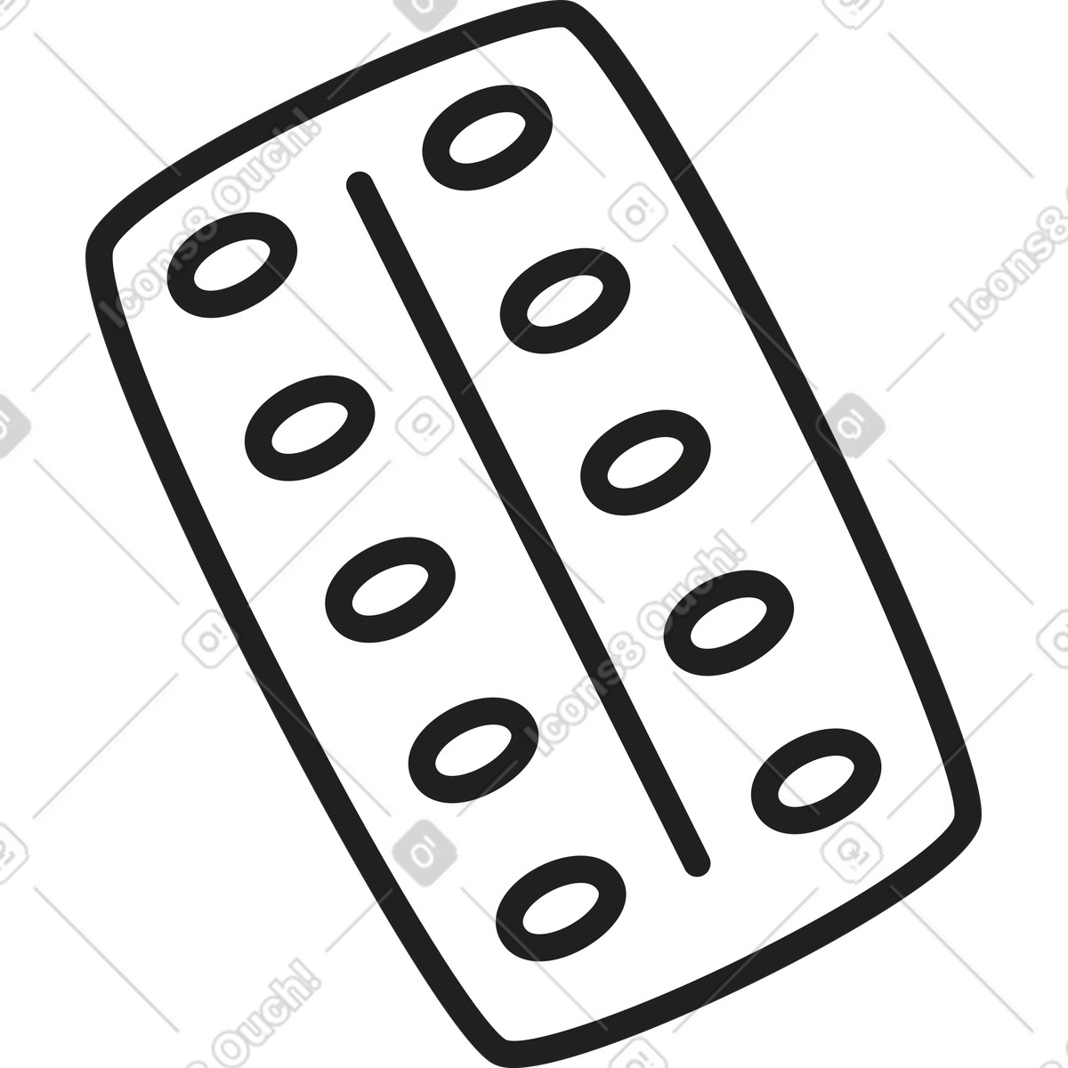 Compresse confezionate in blister illustrazione stile Little scarica PNG, SVG