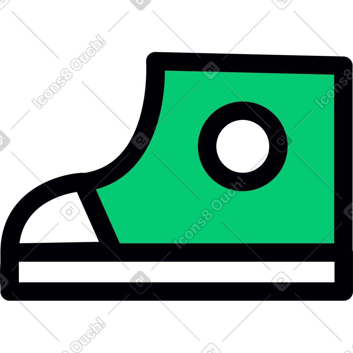 下载 Droll 风格的 绿色运动鞋 插画，支持 PNG、SVG 格式