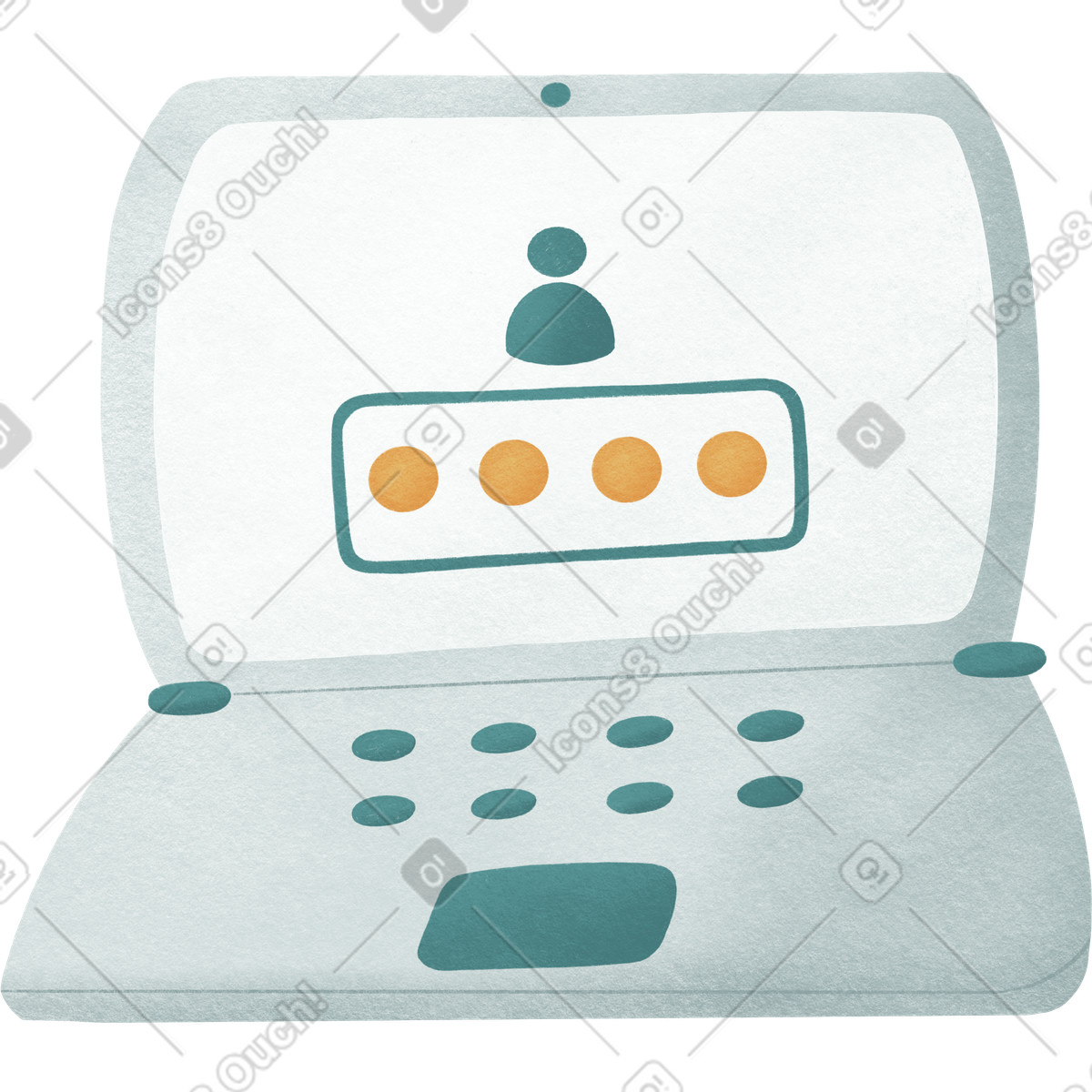 Иллюстрация White computer with login to a personal account в стиле Woolly — скачать в форматах PNG, SVG
