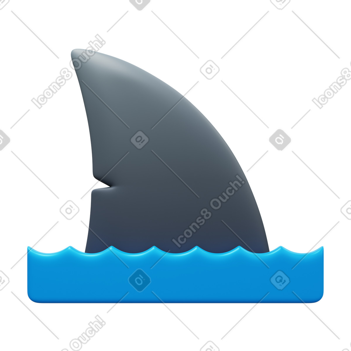 Illustration Shark dans le style 3D Fluency à télécharger aux formats PNG, SVG