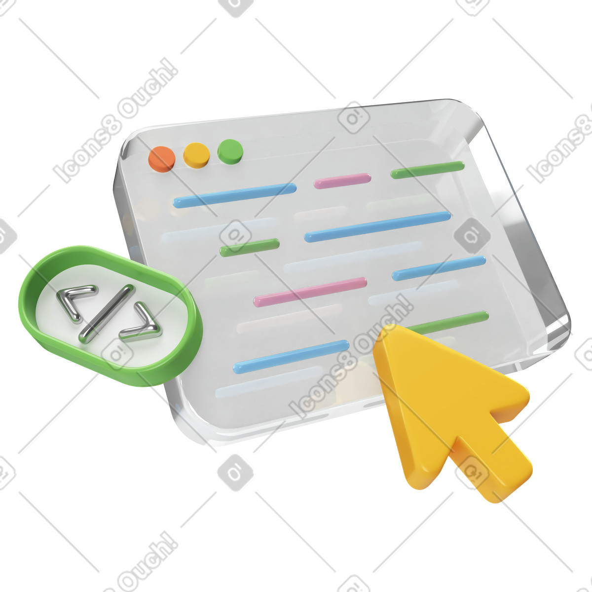 Code editing and software development illustration in PNG, SVG