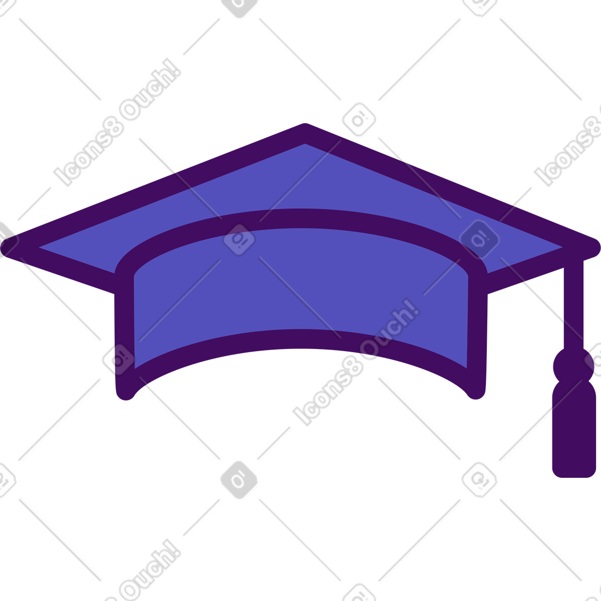 Graduation cap illustration in Simplistic style download in PNG, SVG
